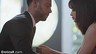 Adorable couple enjoys passionate sex with riding and blowjobs