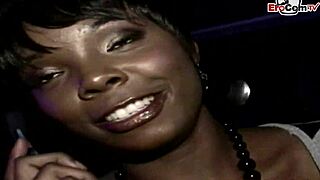 BLACK EBONY SLUT with BIG NATURAL TITS gets PICKED UP at the STREET