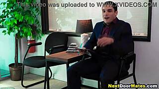 Gay pornstar barebacks straight guy for first time