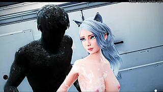 valkyrie bathes in 3d hentai scene