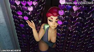 Damn! Futa Starfire Bangs Raven in 3D Animation