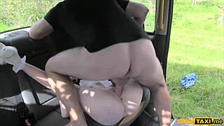 Spying on teen with natural tits and tight pussy in outdoor doggystyle