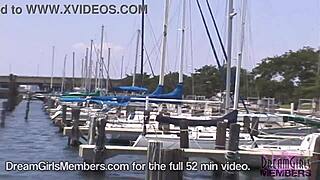 Gigantic tanned boobs exposed as Mindy strips naked in public!