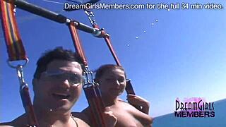 Naked parasailing with spring breakers