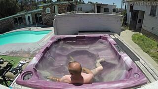 Beautiful skinny Dayanara in a hot tub Pov experience