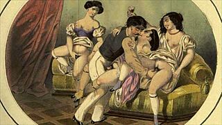 Amazing vintage drawings on display