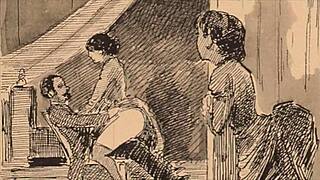 Amazing vintage drawings on display