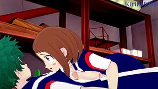 ochako uraraka fucks izuku midoriya hard in my hero academia hentai