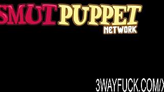 watch christine love get spit roasted in mmf threesome with big tits