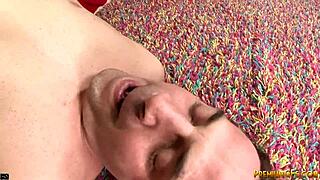 Petite femdom with big tits slaps and jerks cock 😈