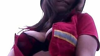 Firefighter woman GETS FUCKED in the pool!