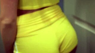 Hot brunette rides huge cock for cuckold