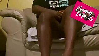 Black MILF enjoys foot fetish and BDSM