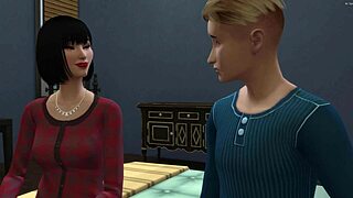 Japanese stepmom catches stepson jerking, then fucks him hard