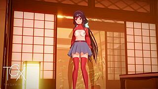 anime hentai game with mita in intense sex positions and blowjob scenes.