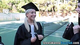 Watch this amateur lesbian eat pussy at the party!