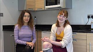 SWEET GERMAN STUDENTS CELEBRATE HUMOROUS EROTIC REUNION WITH FINGERING