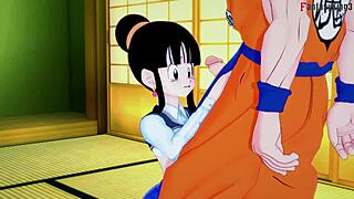 chichi gets fucked by gohan and goku in this milf step threesome from dragon ball zex