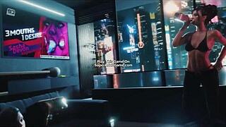 Cyberpunk Judy Shares Cock with Best Friend in 3D Realistic Gameplay