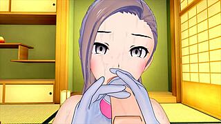 cute girl in sexy maid costume teases my big cock in 3d hentai.