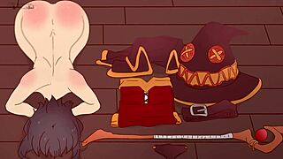 Megumin Bows Naked! Begs Black Man To Fuck Her In Konosuba Parody!