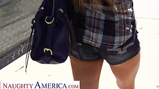 naughty america rachel roxxx fucks stranger in dorm room, sucking tits and blowing cock