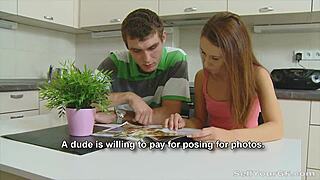 Sell your gf - desperate teen liala offers shaved pussy sex and cumshot.