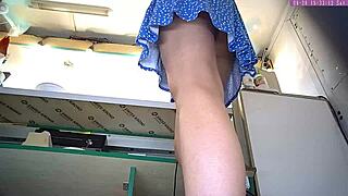Blonde step sister upskirt at work part 16.
