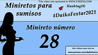 European shemale gives jerk off instructions in spanish for subs to cum