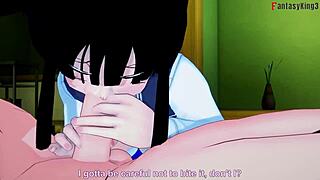 chichi gets fucked by gohan and goku in this milf step threesome from dragon ball zex