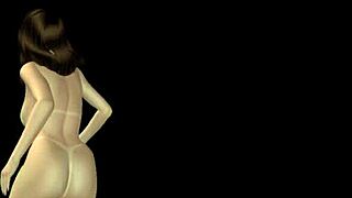 In this 3d cartoon, a beautiful girl strikes sexy poses in various positions