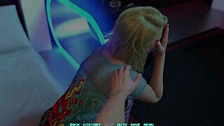 What’s behind Movie Night with Cute Busty Blonde in 3D Triangle 20?