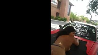 Ebony Girl Demands Sex on the Car Hood!