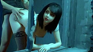 Ever seen a 3D skinny Asian babe in fishnets getting hardcore interracial action?