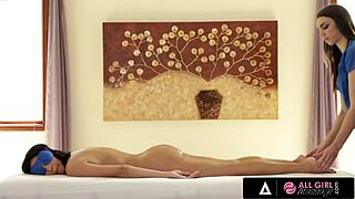 Oh no! Pervert masseuse caught masturbating by Anissa Kate in all-girl massage!