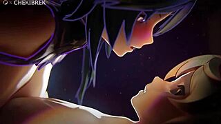 Anime video contrasts big ass with creampie scenes