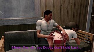 Jack and Emma get spanked in a paradise hentai scene