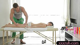 fantina gets drilled hard by her pervert masseur after a steamy brunette massage  