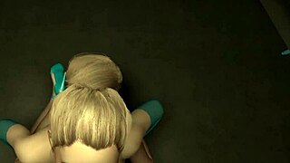 Beautiful blonde gets 3D POV blowjob and creampie in anime porn