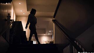 Married woman with mature look has sex with younger man and his teenager son