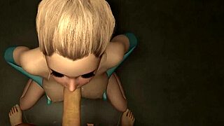 3D hentai busty blonde deepthroat in POV action 😍