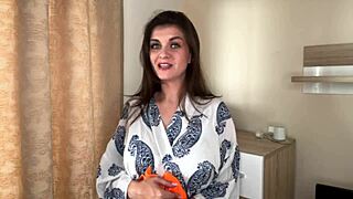 Stepmother with huge cock demands stepson lick her milky nipples now, don't stop!