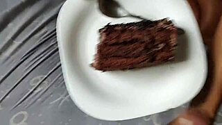 wife asked for condensed milk but got cum on cake to eat with it