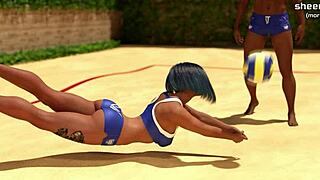 Does this busty babe give handjob in public shower?