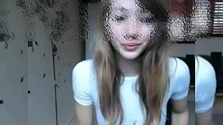 perfect 18-year-old teen shows off cute tits for hours