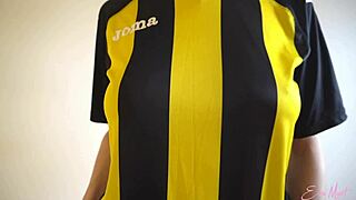 Sporty Teen 18+ Strips and Bangs Doggystyle with Creampie Finish.