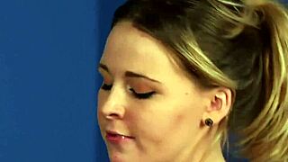 Hot idol gulps cumshot jizz in blowbang session.