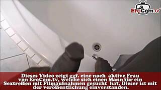German slut drilled hard in bathroom, cum everywhere!