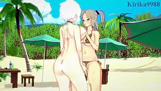 Imu and miyabi intense lesbian play and futanari sex - senran kagura hentai.
