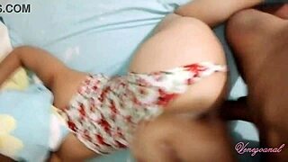Amazing latina's wet pussy gets intense doggystyle fucking